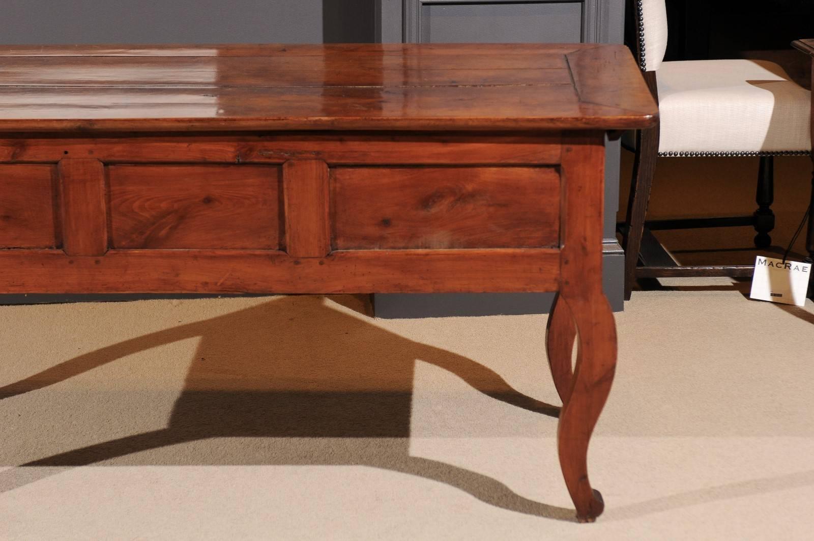 French Cherrywood Dough Trough, circa 1870, with Cabriole Legs For Sale 4
