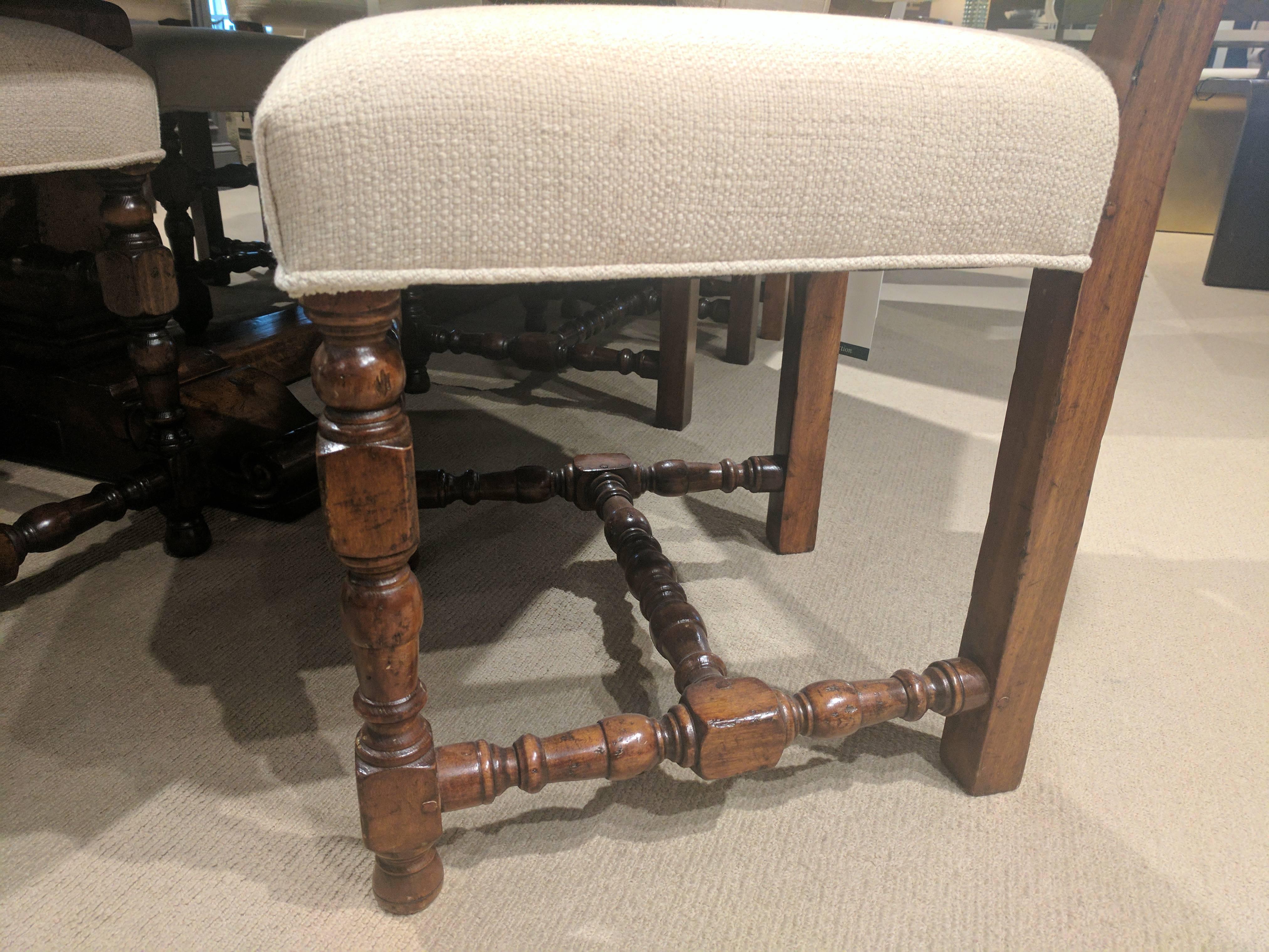 Upholstered Side Chair in Dark Walnut Finish In Excellent Condition For Sale In Atlanta, GA