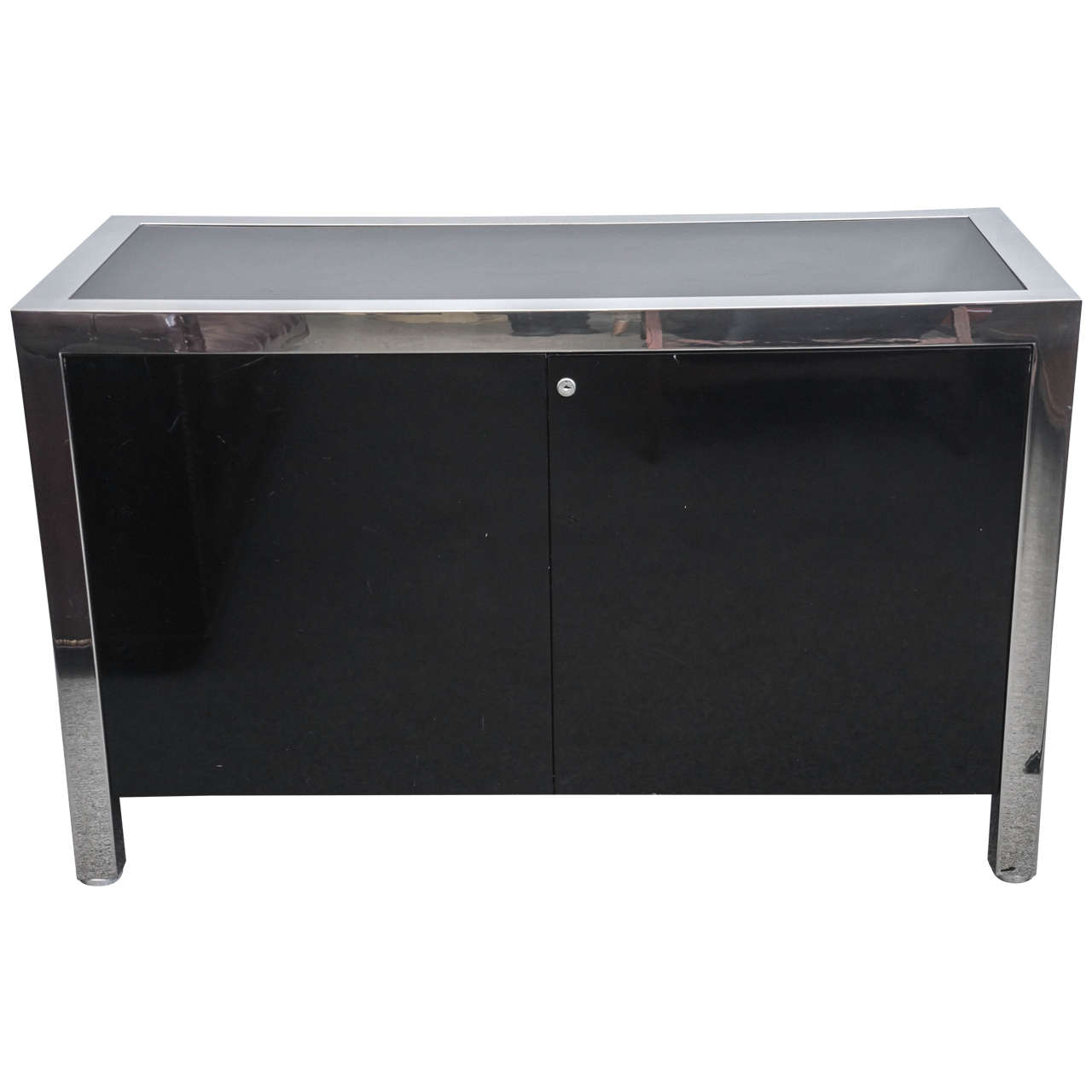 Pace Collection Chrome Credenza or File Cabinet For Sale