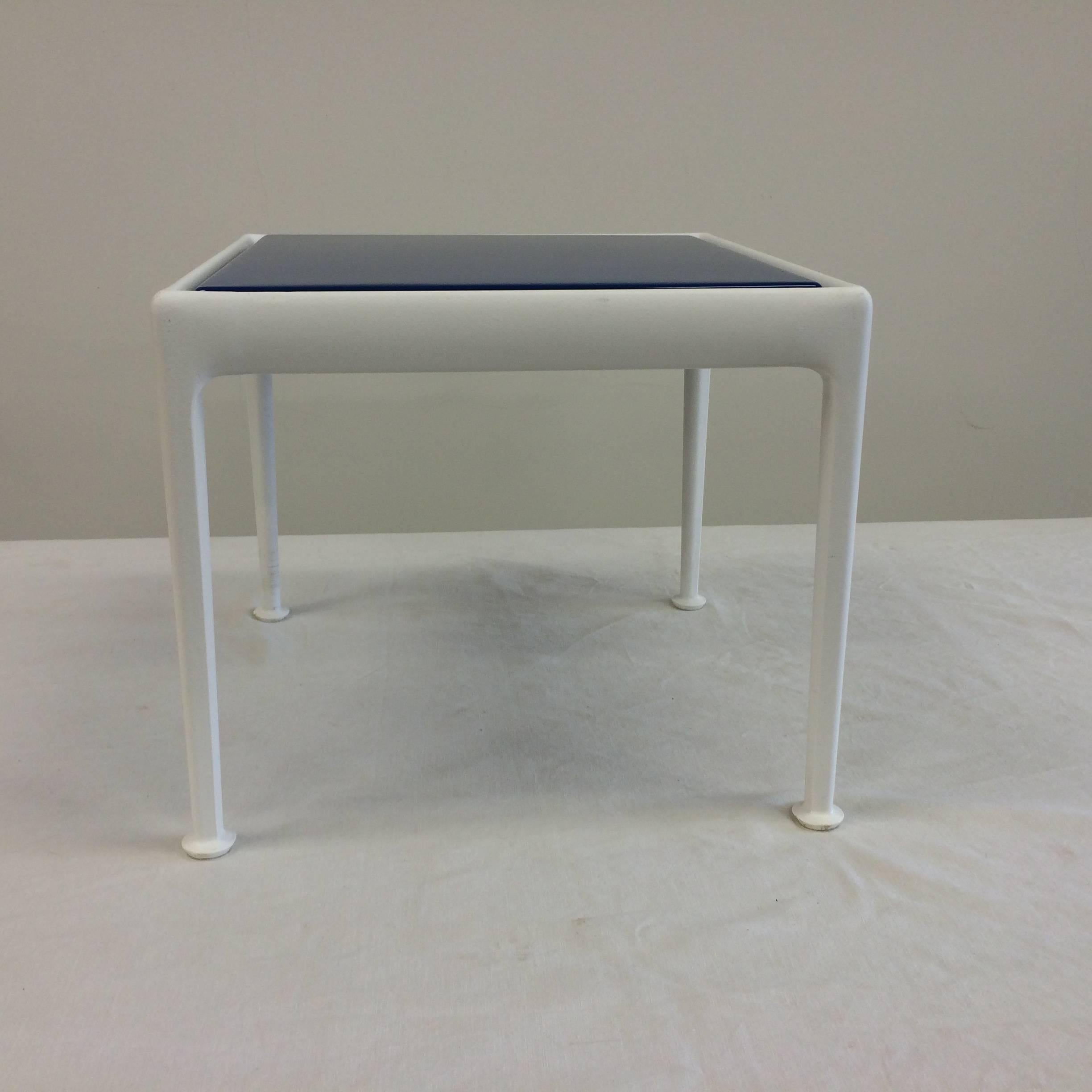 American Pair of Richard Schultz for Knoll Blue Enamel Outdoor Side Tables