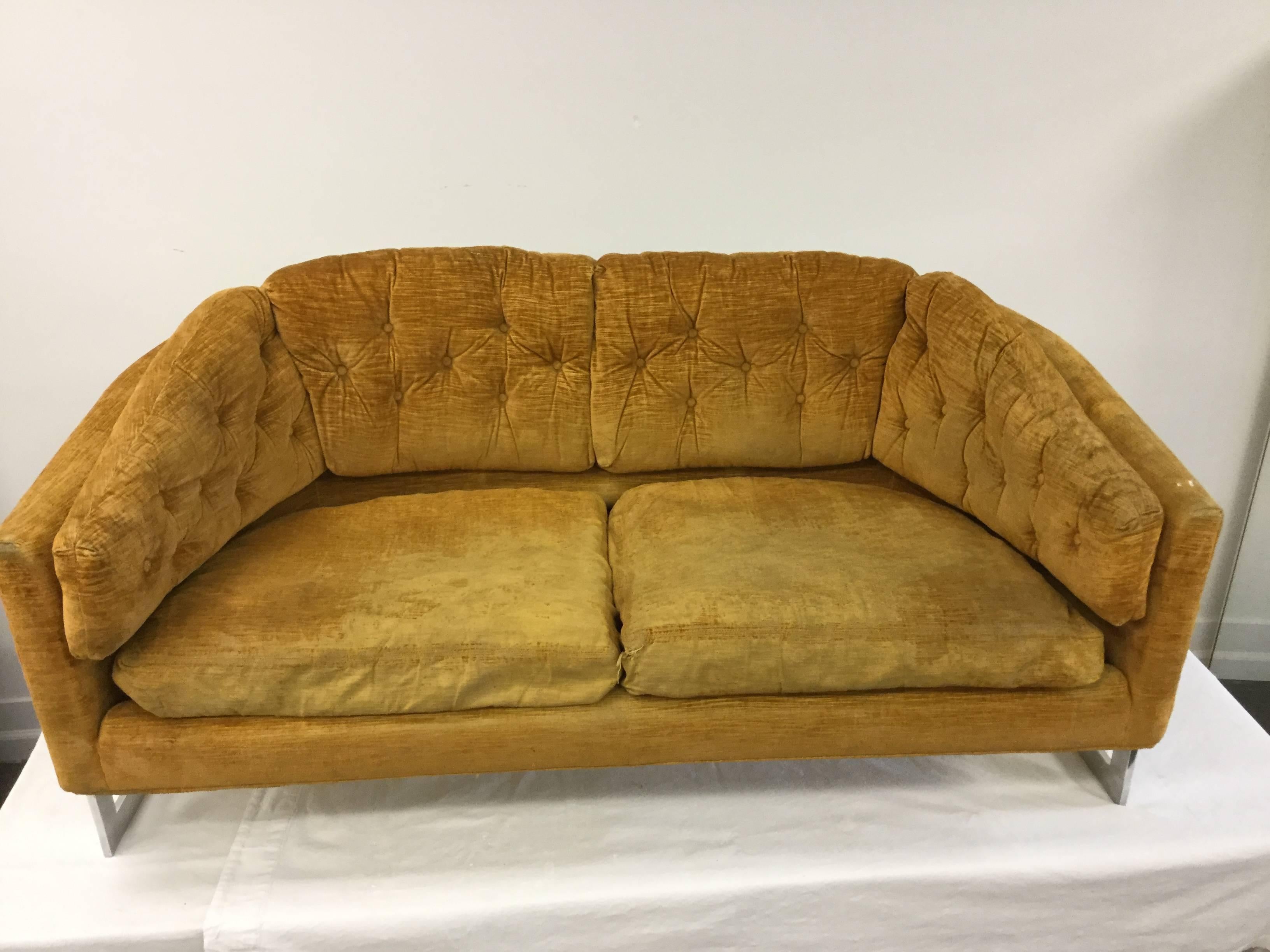 1970s Milo Baughman loveseat Mid-Century Modern.