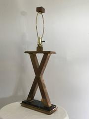 Mid-Century Modern Brass and Marble Table Lamp