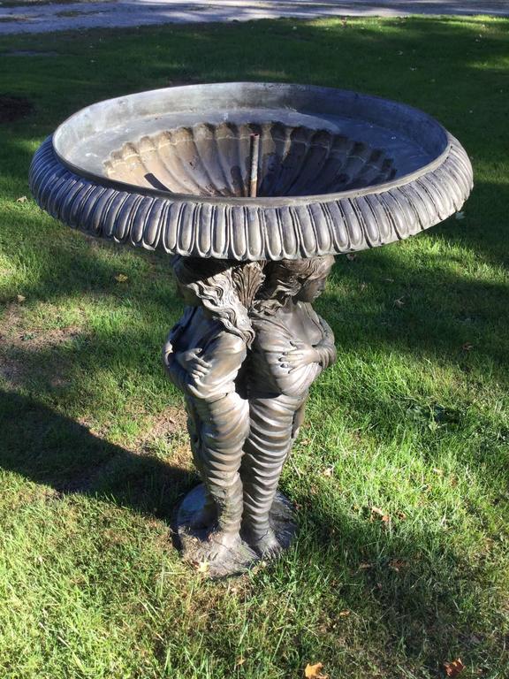 Bronze Garden Statue or Bird Bath at 1stDibs