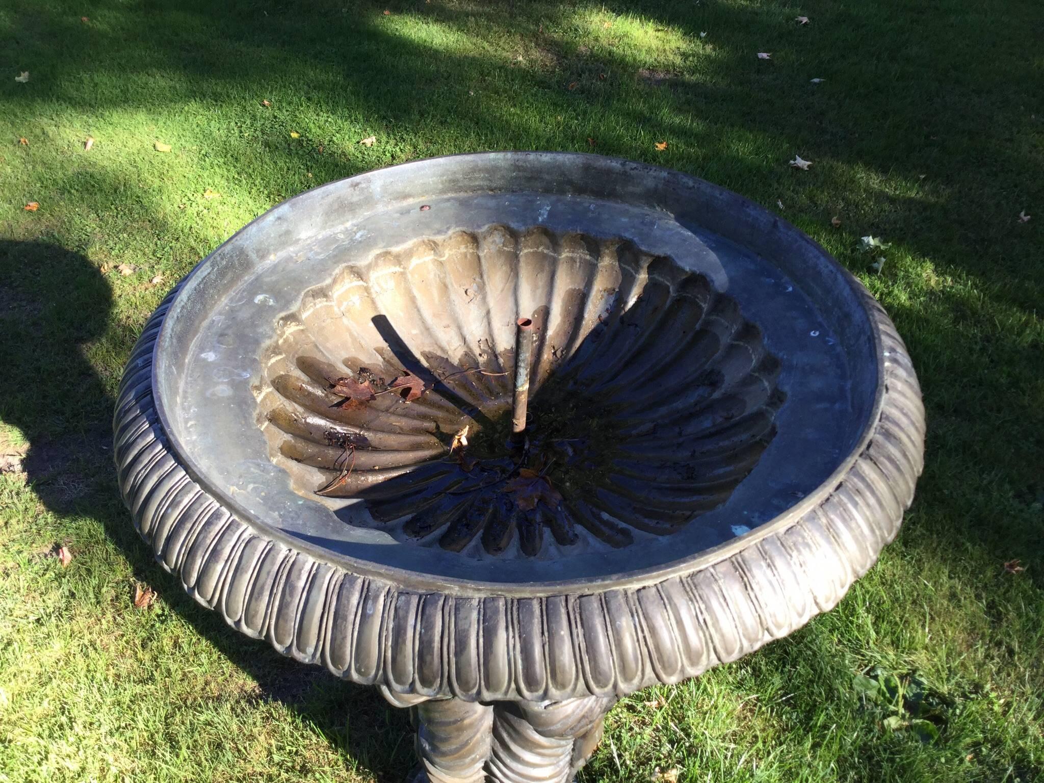 Neoclassical Revival Bronze Garden Statue or Bird Bath