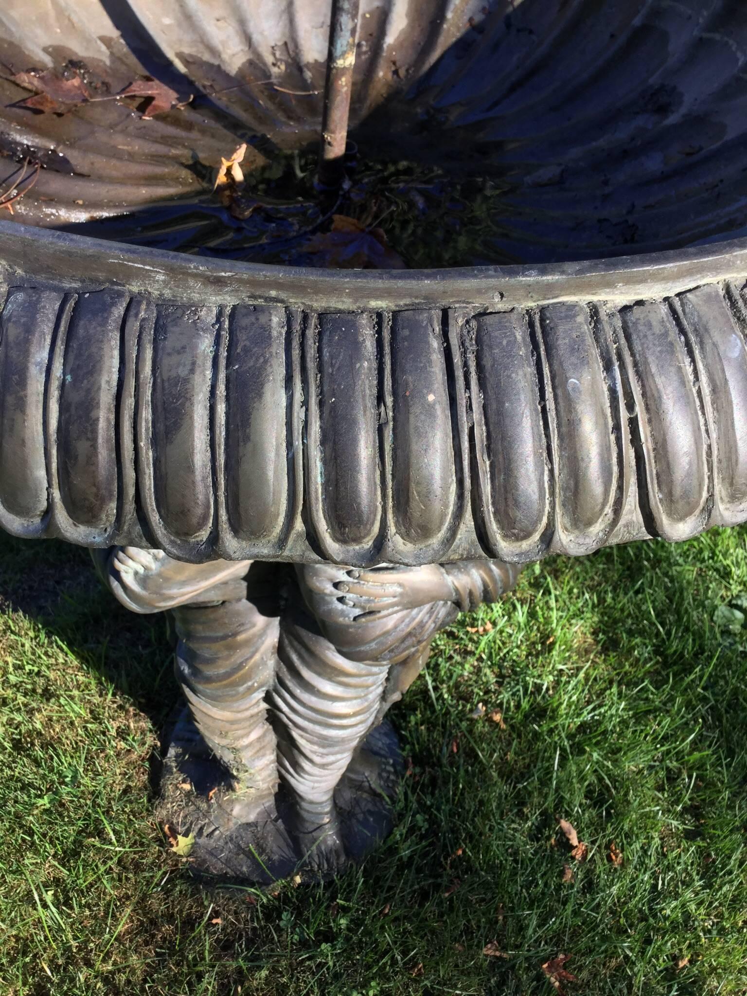 Bronze Garden Statue or Bird Bath In Excellent Condition In Canaan, CT