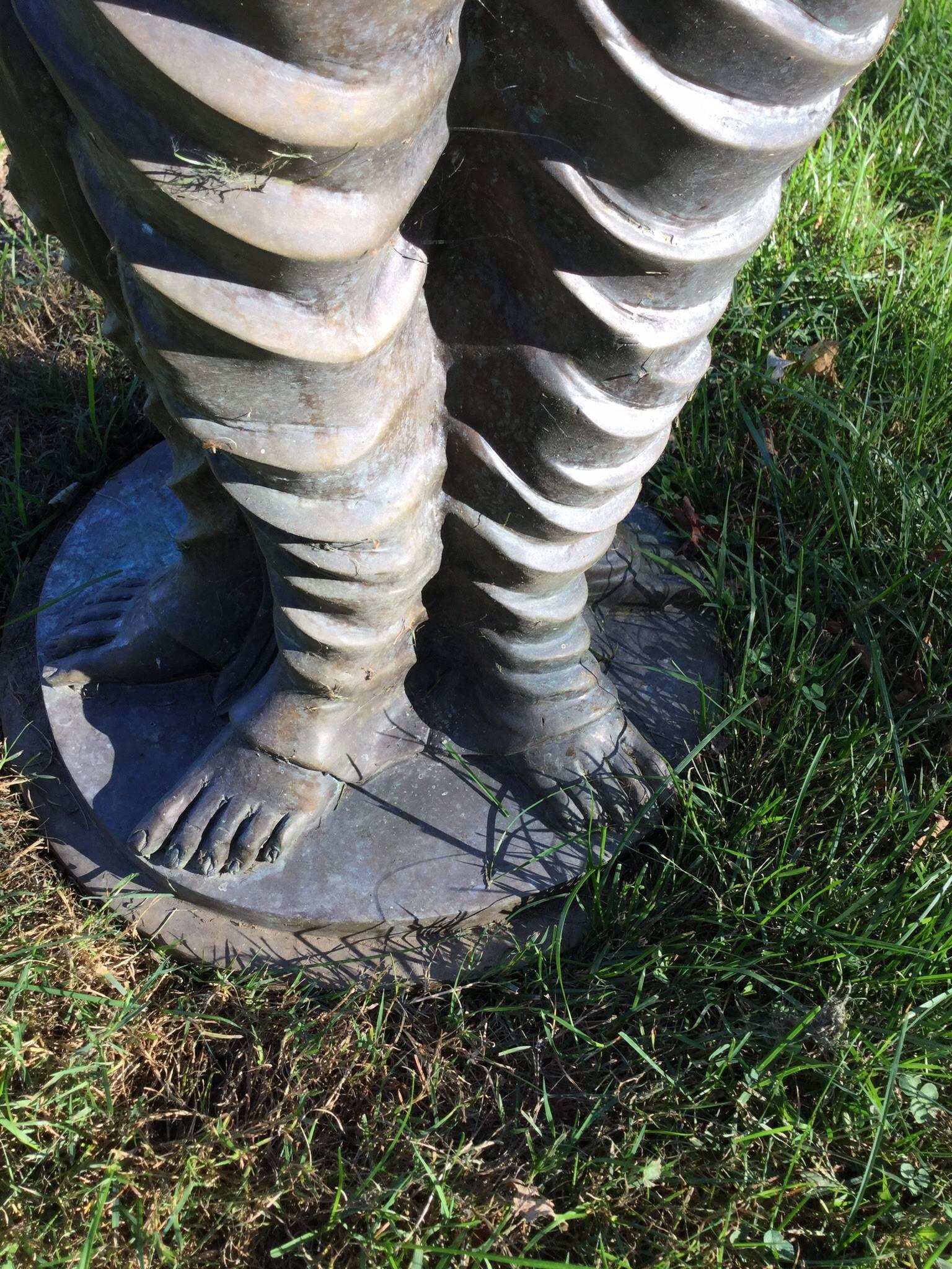 20th Century Bronze Garden Statue or Bird Bath