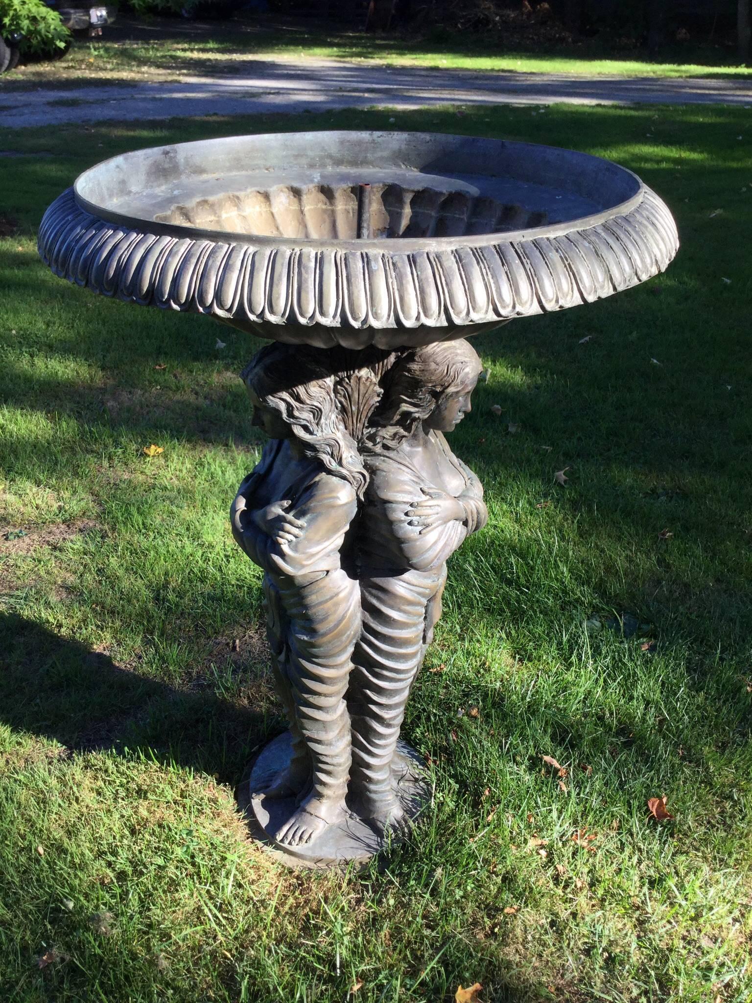 Bronze Garden Statue or Bird Bath 2