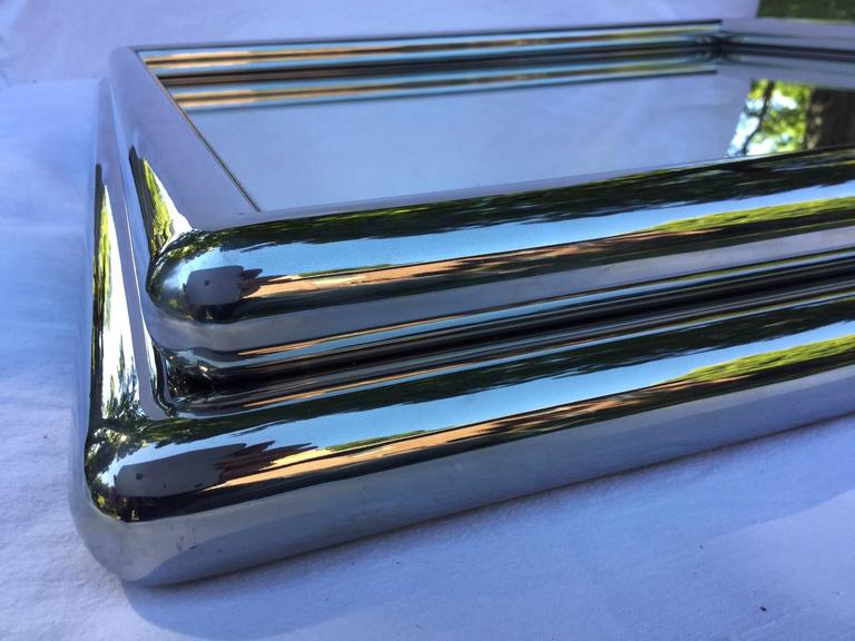 Polished Stainless Steel Radiator Wall Mirror For Sale at 1stDibs