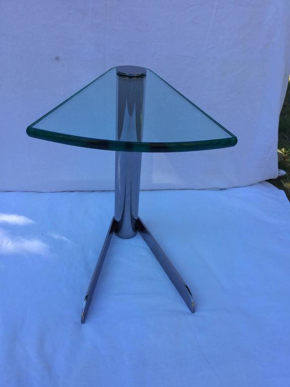 Chrome And Glass Table Looks Like A Drum Chrome And Glass Table Looks Like A Drum