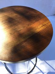 Milo Baughman Round Walnut and Chrome Table