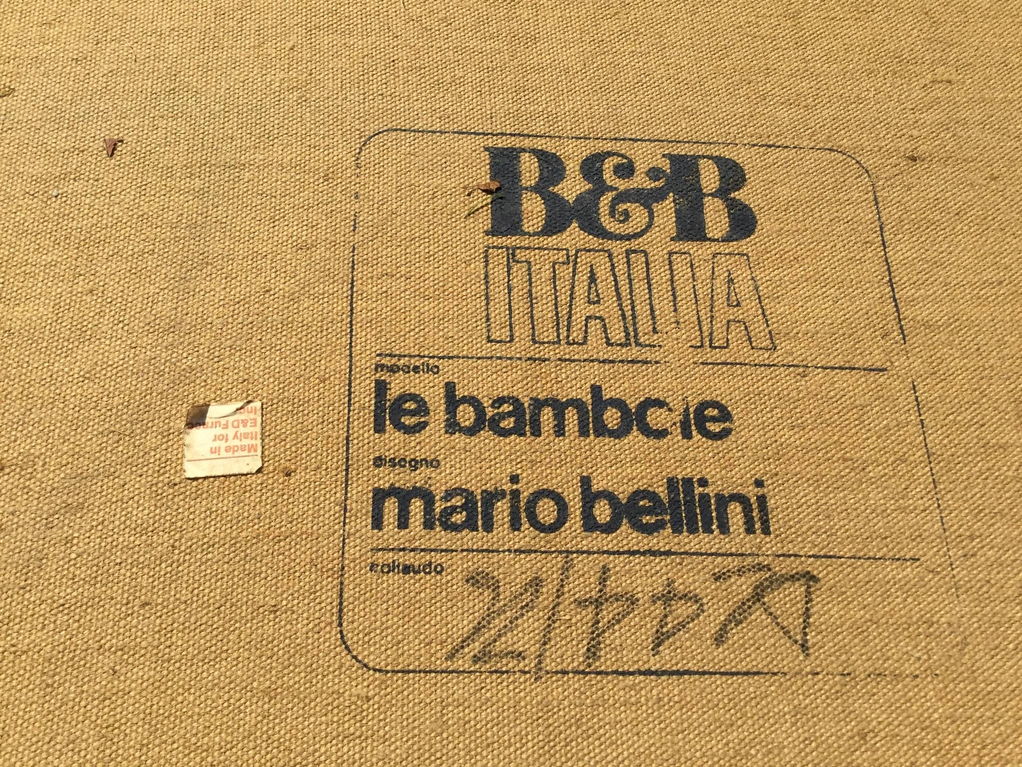 20th Century Four Le Bambole Sofa Chairs by Mario Bellini for B & B Italia