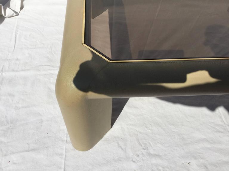 Signed Karl Springer Python Skin Coffee Table For Sale at 1stDibs