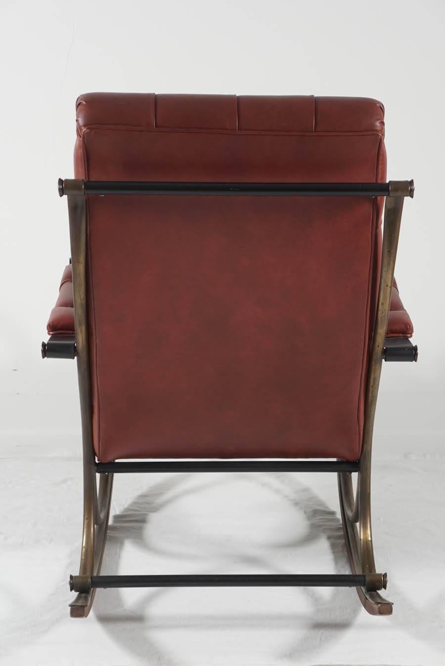 Leather Midcentury Lee Woodard Rocker, Rocking Chair