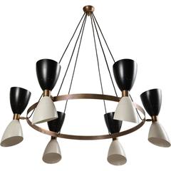 Double Cone Shade / Brass Chandelier