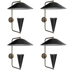 Black Metal / Brass Cone Sconce