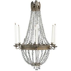Crystal Candle Chandelier, Italy, circa 1870