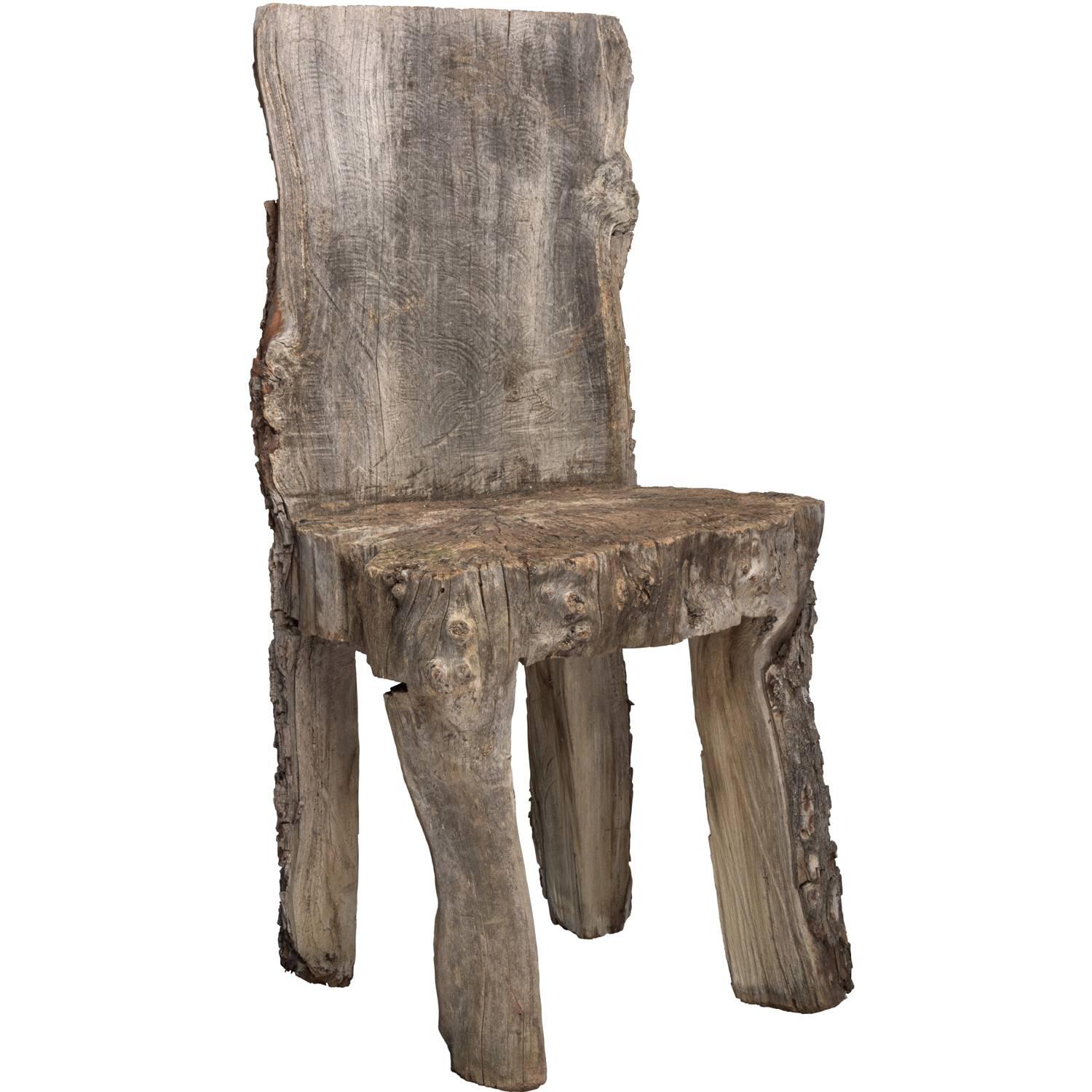 Primitive Wooden Hall Chair