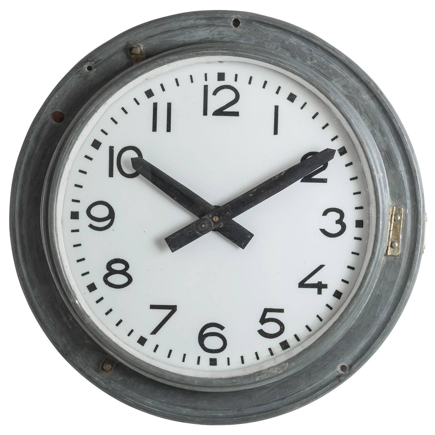 Industrial Zinc Brillié Clock