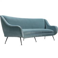 Modern Blue Velvet Sofa