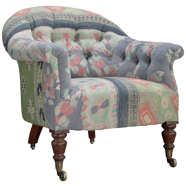 Indian Quilt Tub Chair at 1stDibs