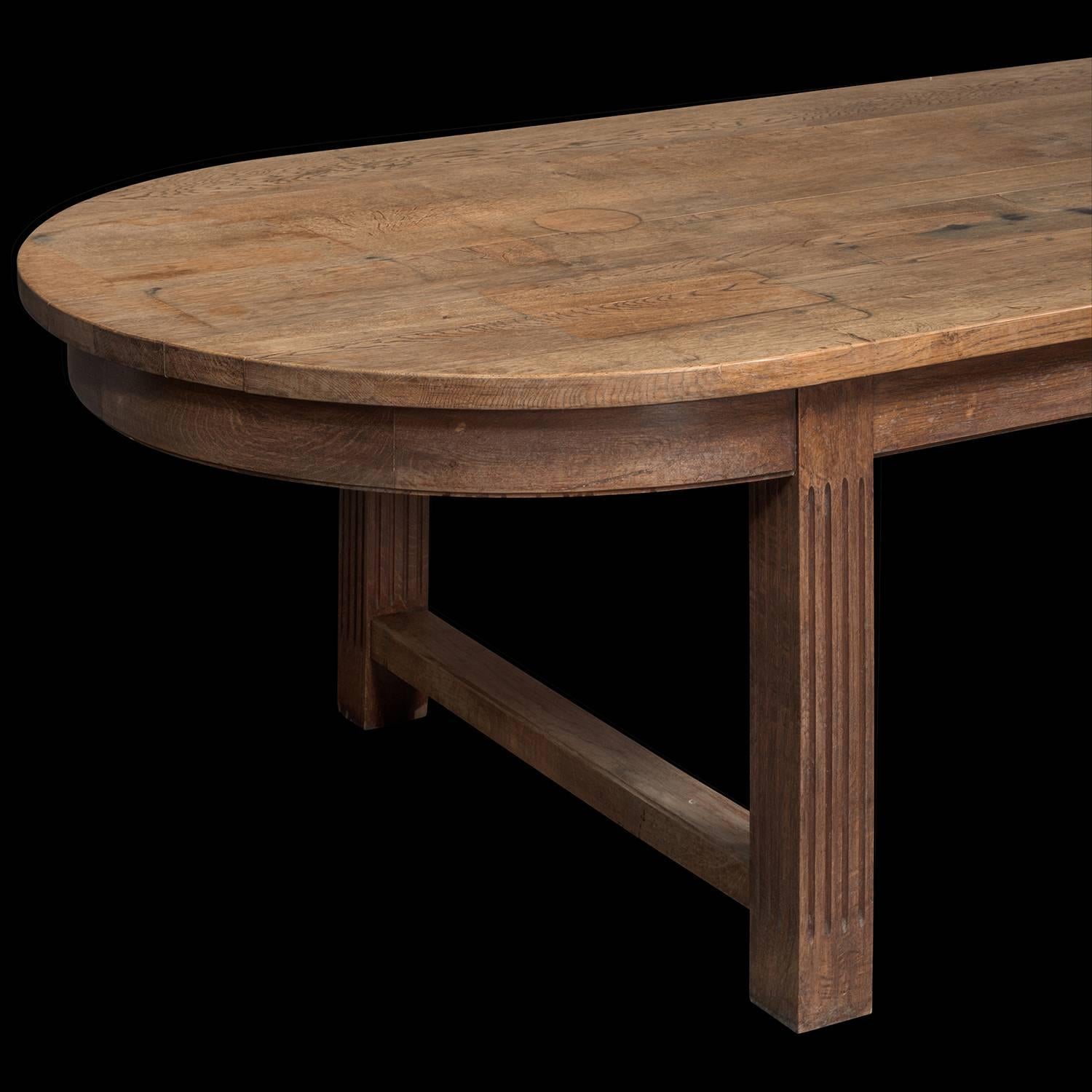 Rounded Edge French Dining Table In Fair Condition In Culver City, CA