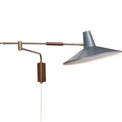 Brass and painted Metal Swing Arm Lamp, circa 1960