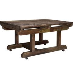 Pine Work Table on Castors, circa 1880