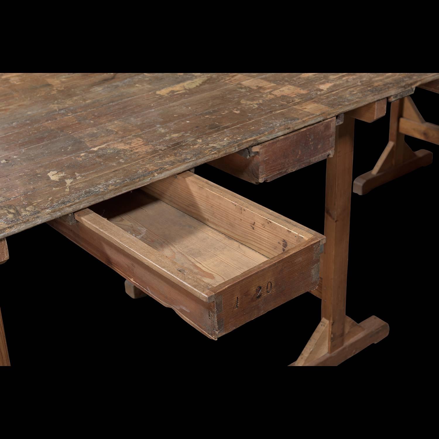 Pine Work Table, circa 1920 3