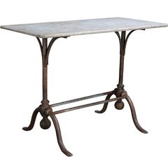 Marble and Iron Garden Table, circa 1900