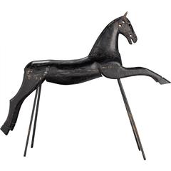 Antique Ebonized Wood and Iron Tricycle Horse by Jean Louis Gourdoux, circa 1900