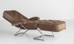 Aluminum Folding Corduroy Daybed by Condor, France, circa 1970