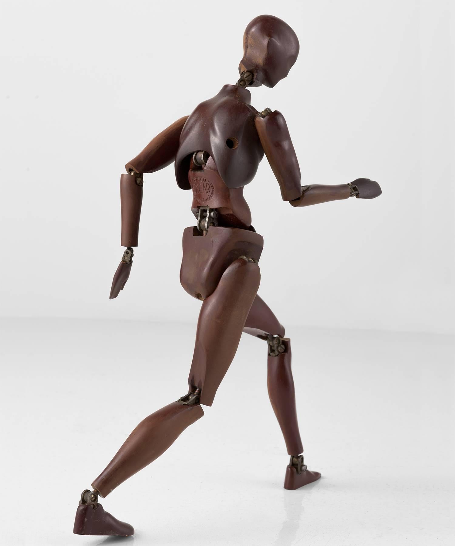 Atsco “Oscar” Artist Mannequin

Molded bakelite limbs and machined steel screws and joints. Amazing flexibility and articulation. 

Made in Los Angeles, CA circa 1930.

 