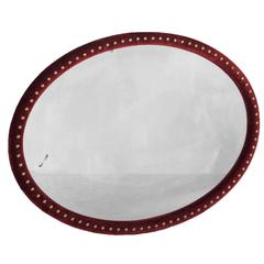 Red Velvet Oval Mirror