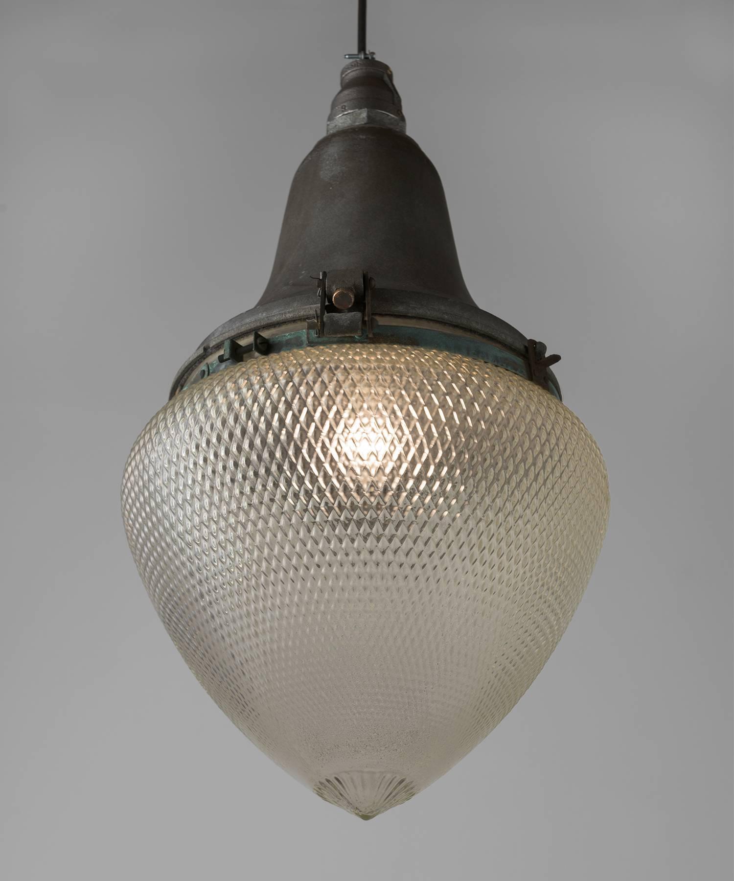 American Industrial Aluminum and Glass Street Lamps, circa 1930