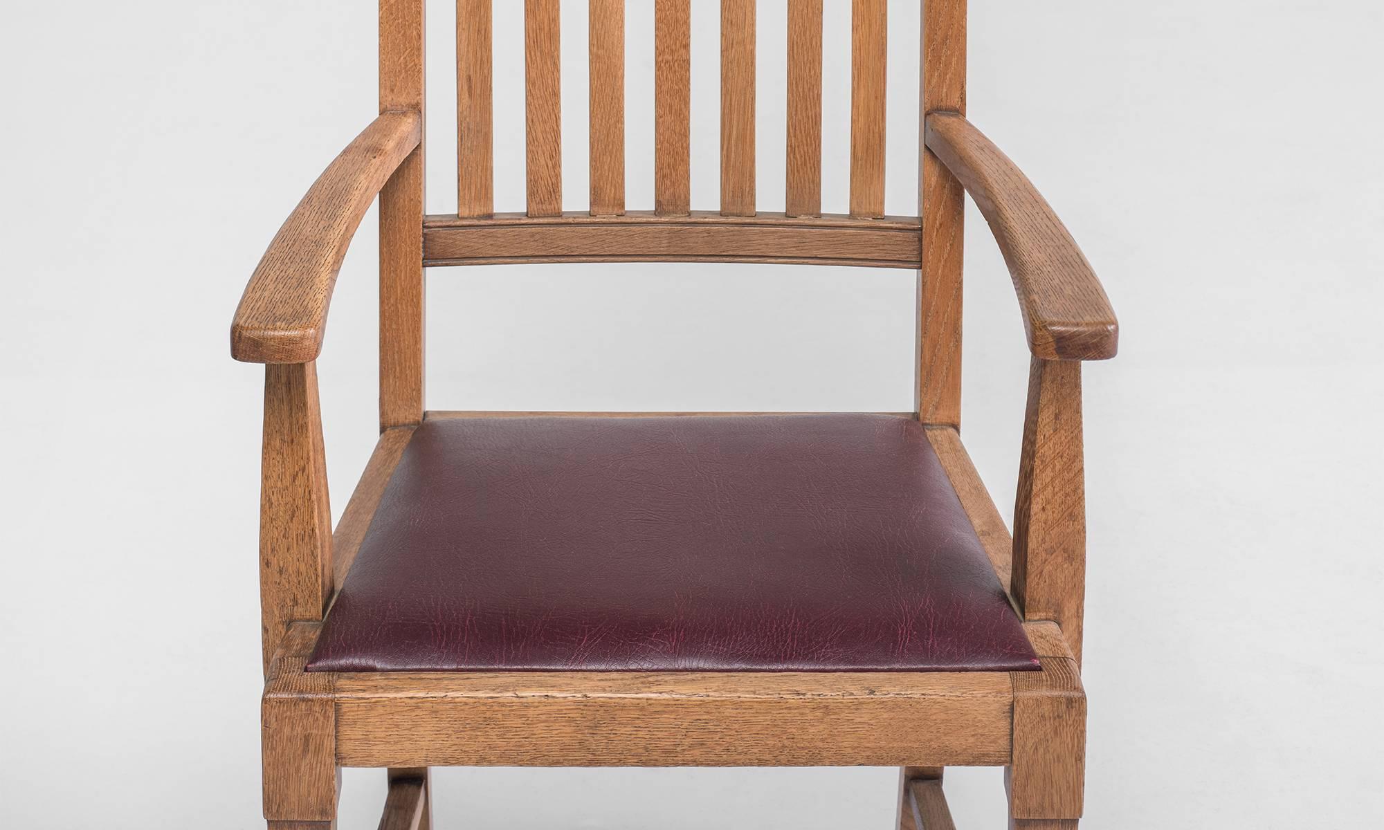 Hand-Crafted Set of Eight Oak Dining Chairs, circa 1900