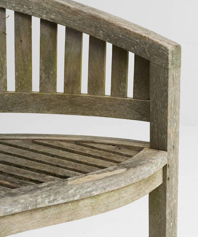 Curved Teak Garden Bench, circa 1970 at 1stdibs