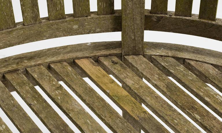 Curved Teak Garden Bench, circa 1970 at 1stdibs