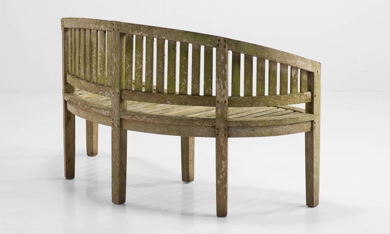 Curved Teak Garden Bench Circa 1970 At 1stdibs
