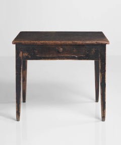 Table d'appoint primitive avec tiroir, vers 1890