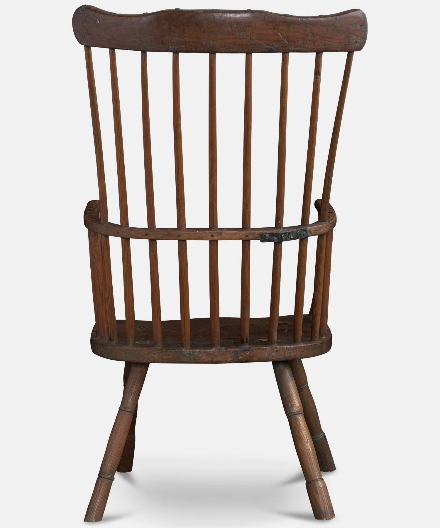 West Country Primitive Windsor Chair, circa 1750 In Good Condition In Culver City, CA