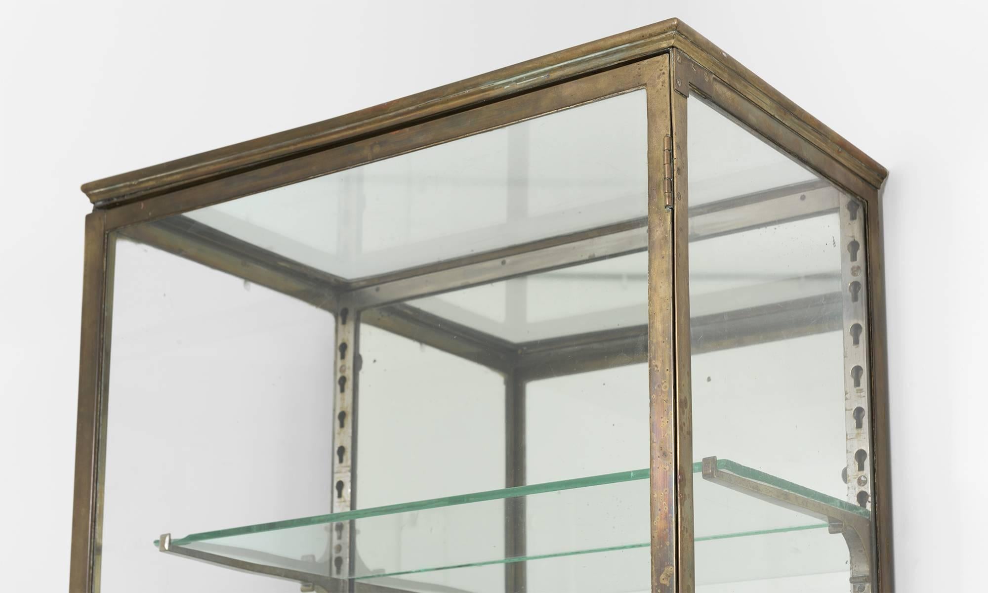 French Brass and Mercury Glass Display Cabinet, circa 1900