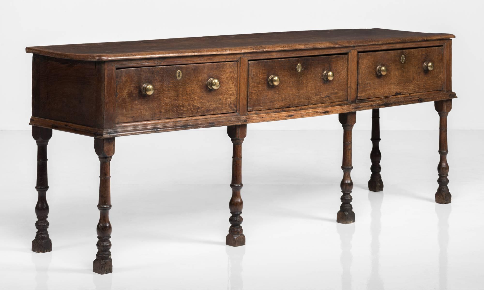English Georgian Oak Dresser, circa 1770