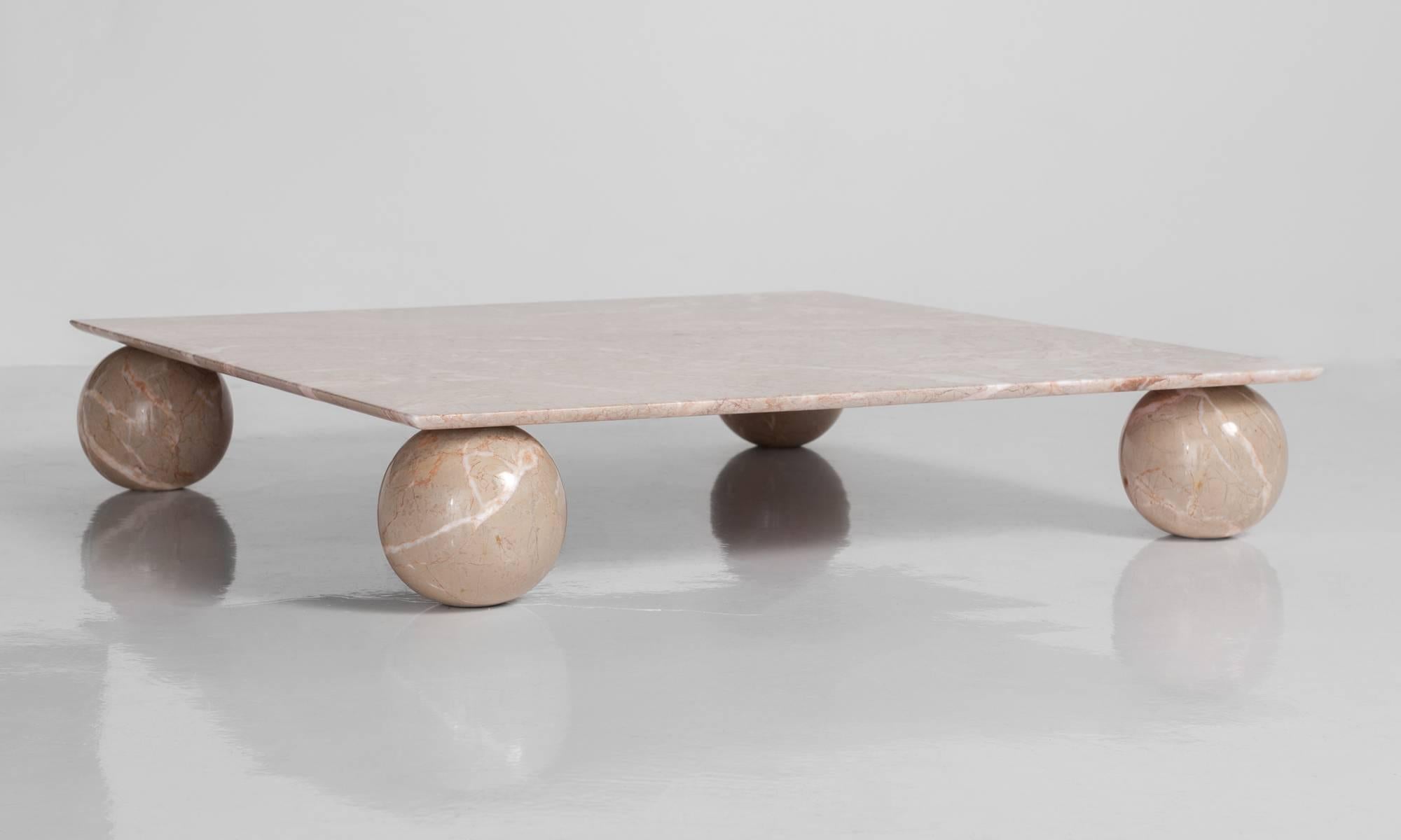 French Travertine Marble Coffee Table, circa 1960