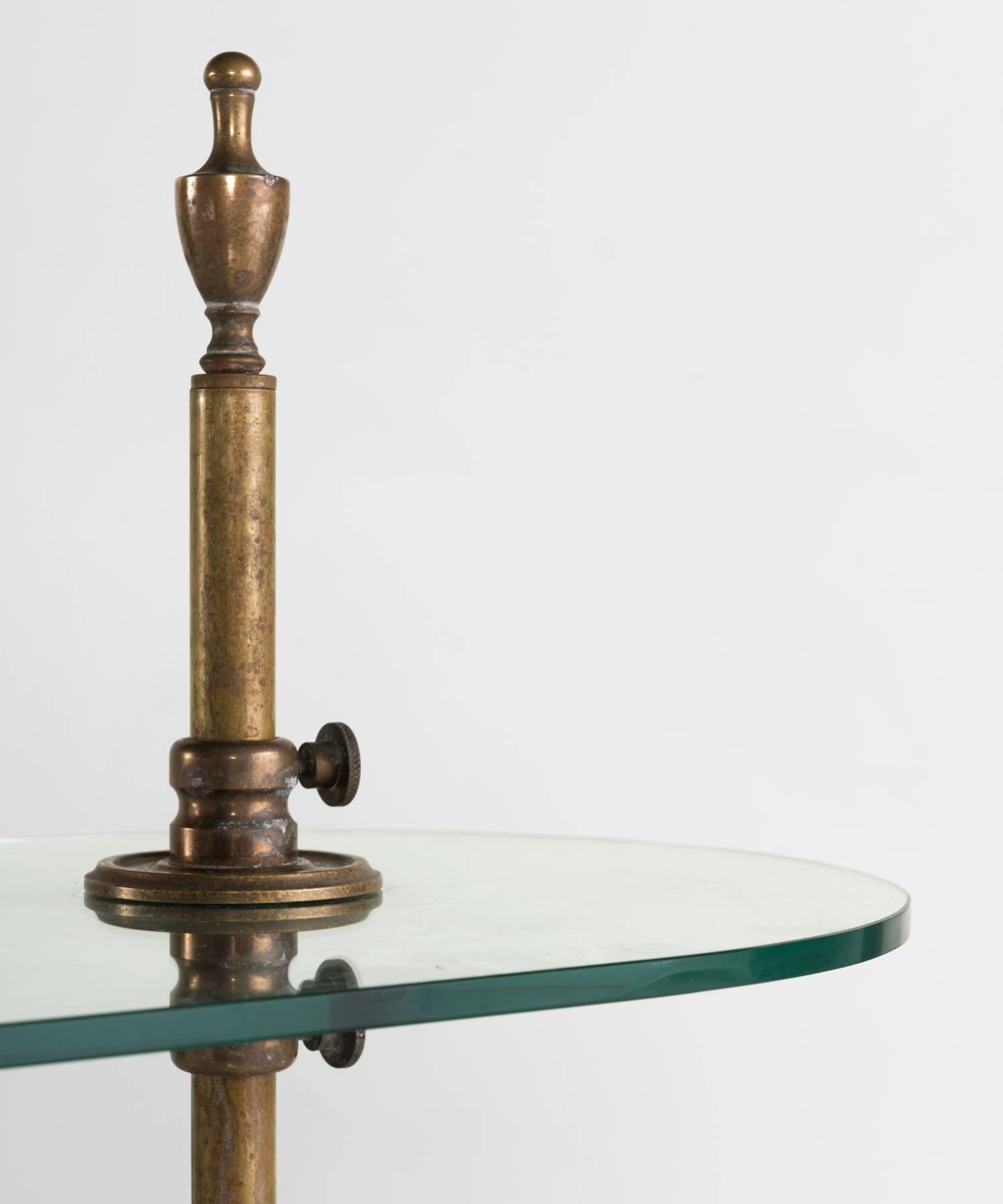 French Brass and Glass Bistro Shelving Unit, circa 1910