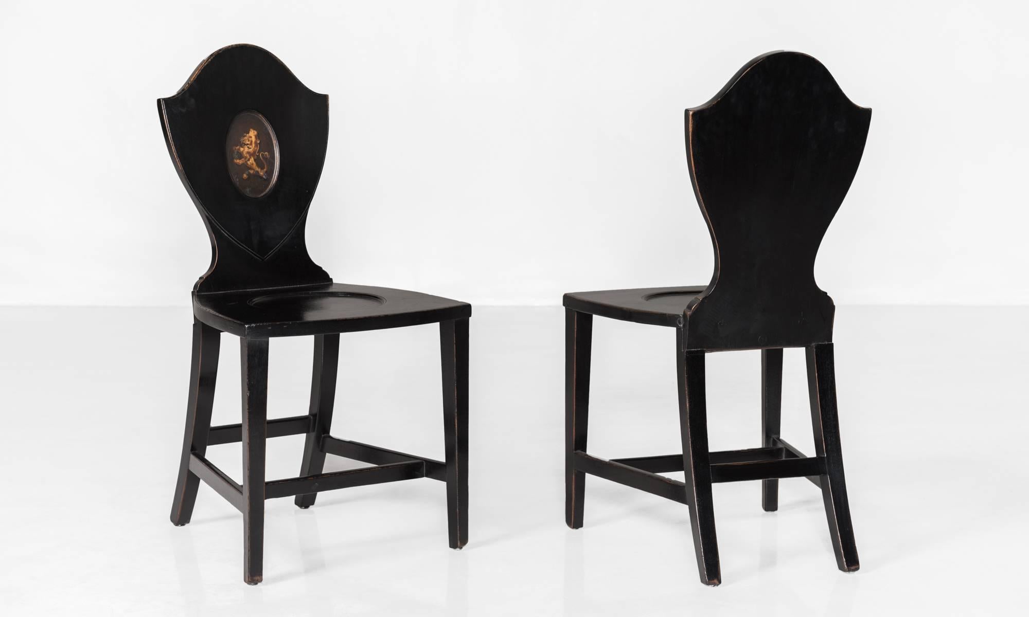 Georgian Ebonized Wood Side Chairs, circa 1810