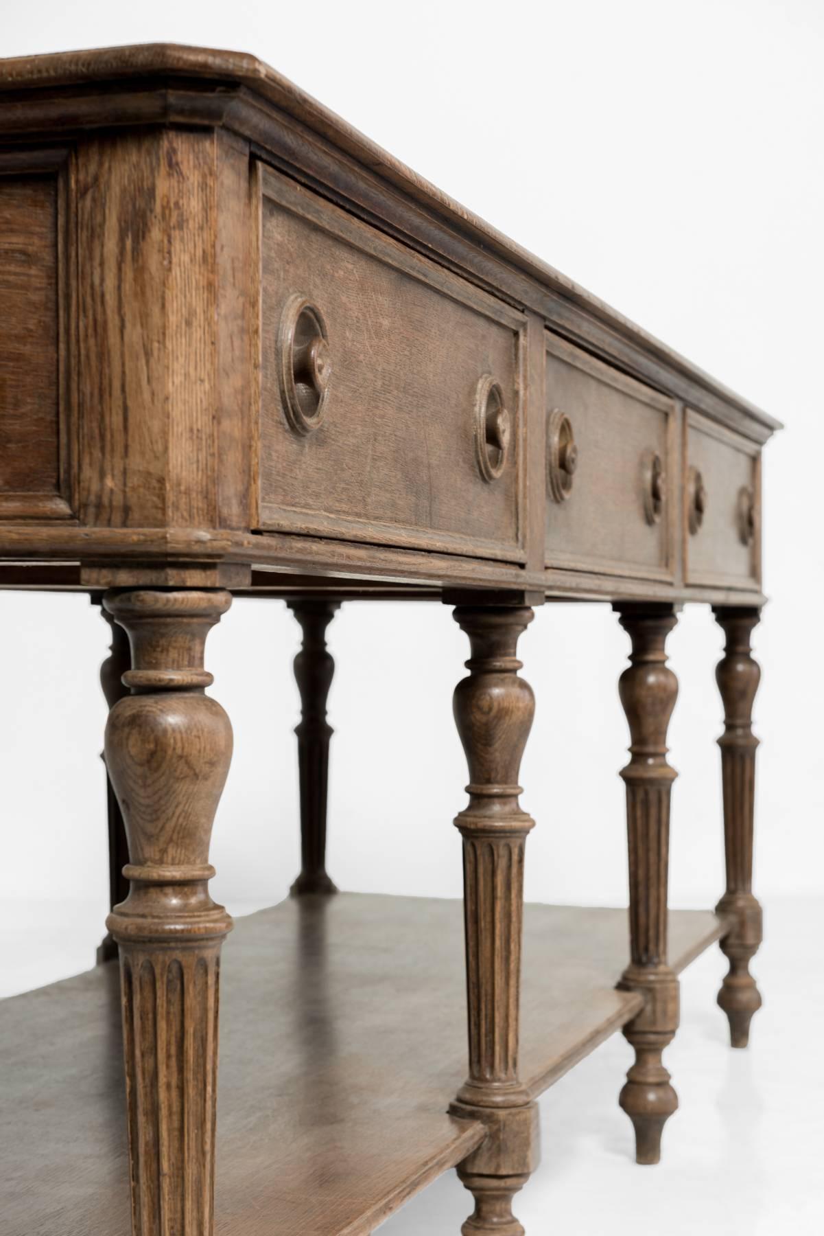 Carved Oak Drapers Table, France, circa 1890 In Good Condition In Culver City, CA