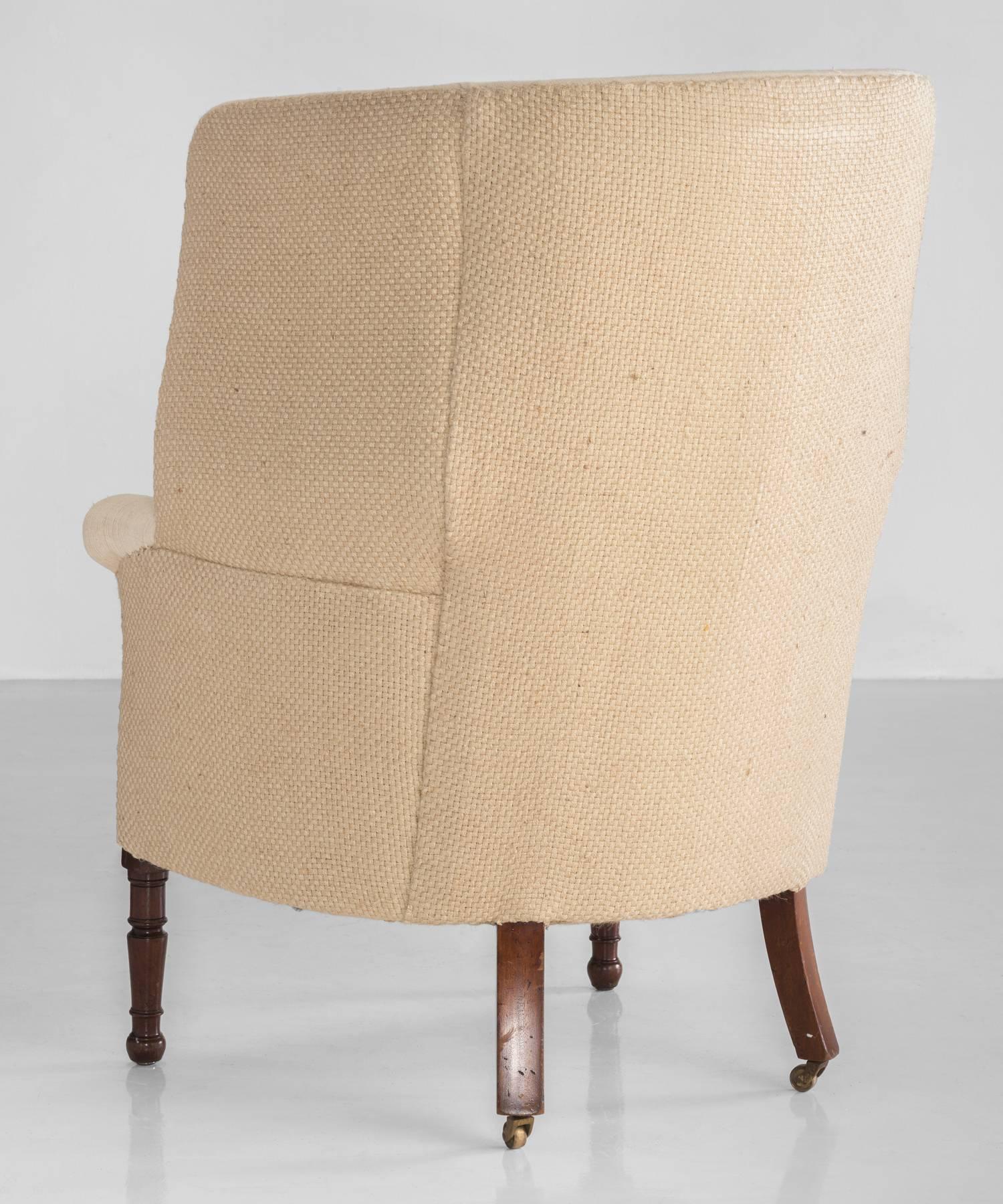 Regency Barrel Back Wing Chair, circa 1830 In Good Condition In Culver City, CA