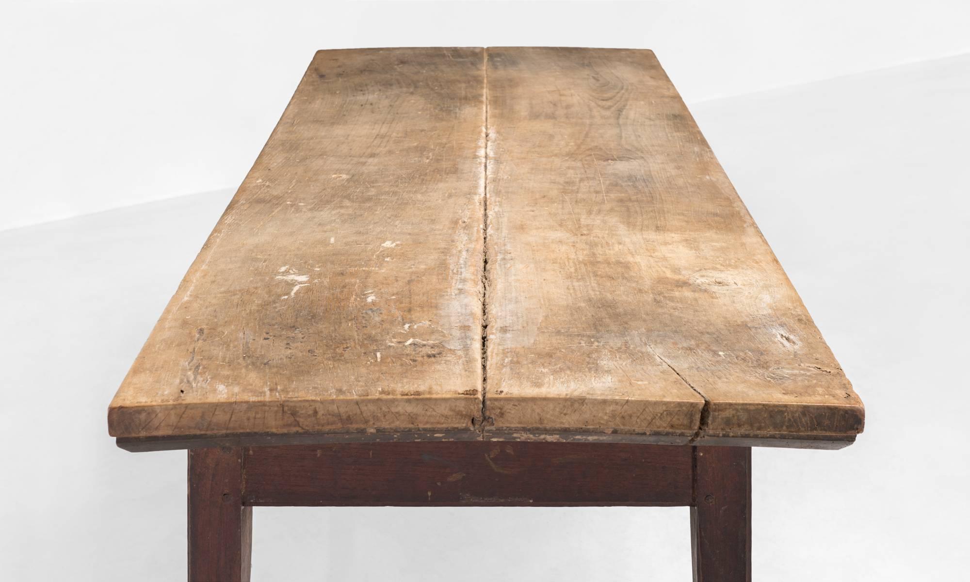 Early 20th Century Twin Plank Table with Drawer, England, circa 1900