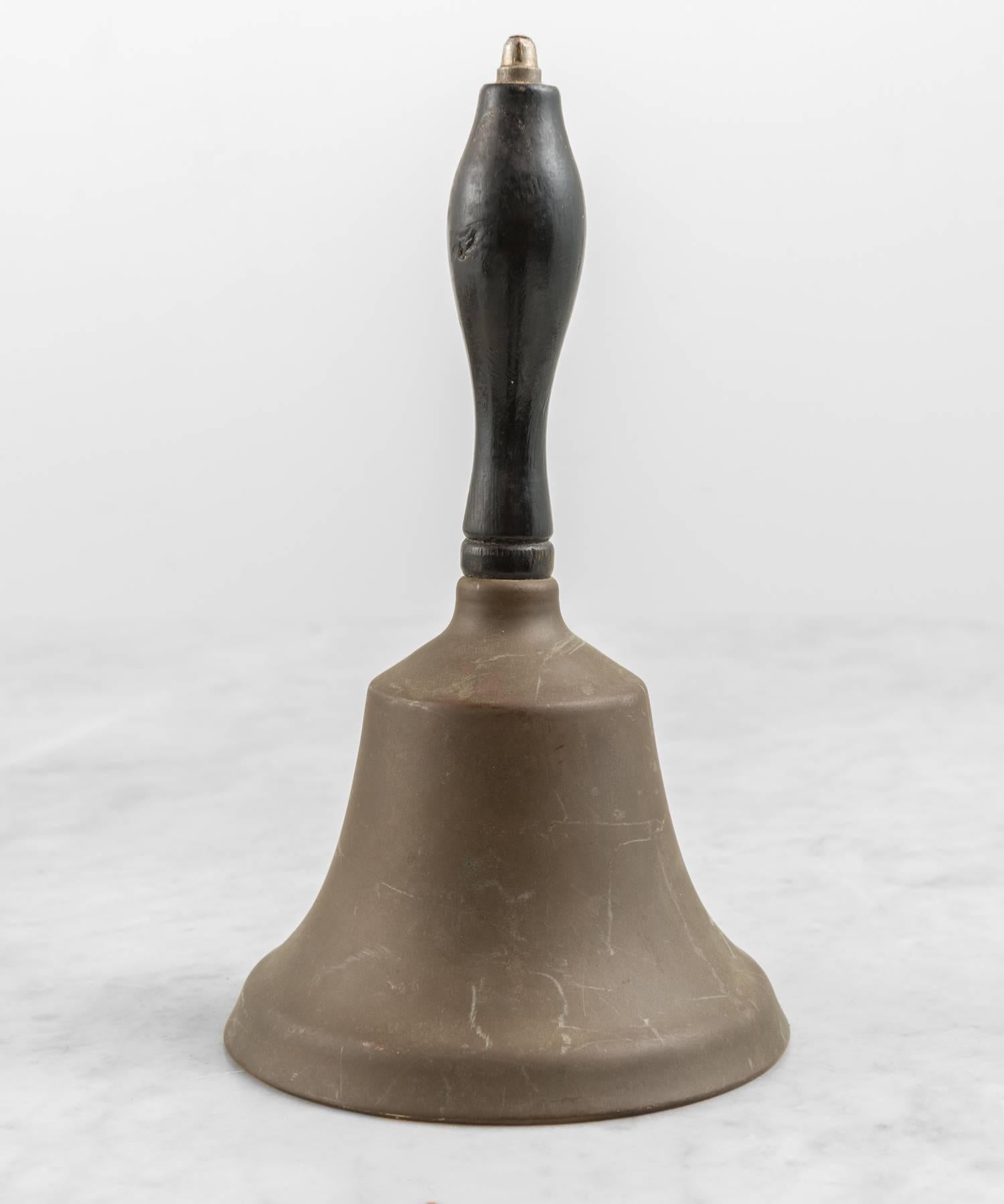 American Medium Sized Bell with Wooden Handle, circa 1900-1940