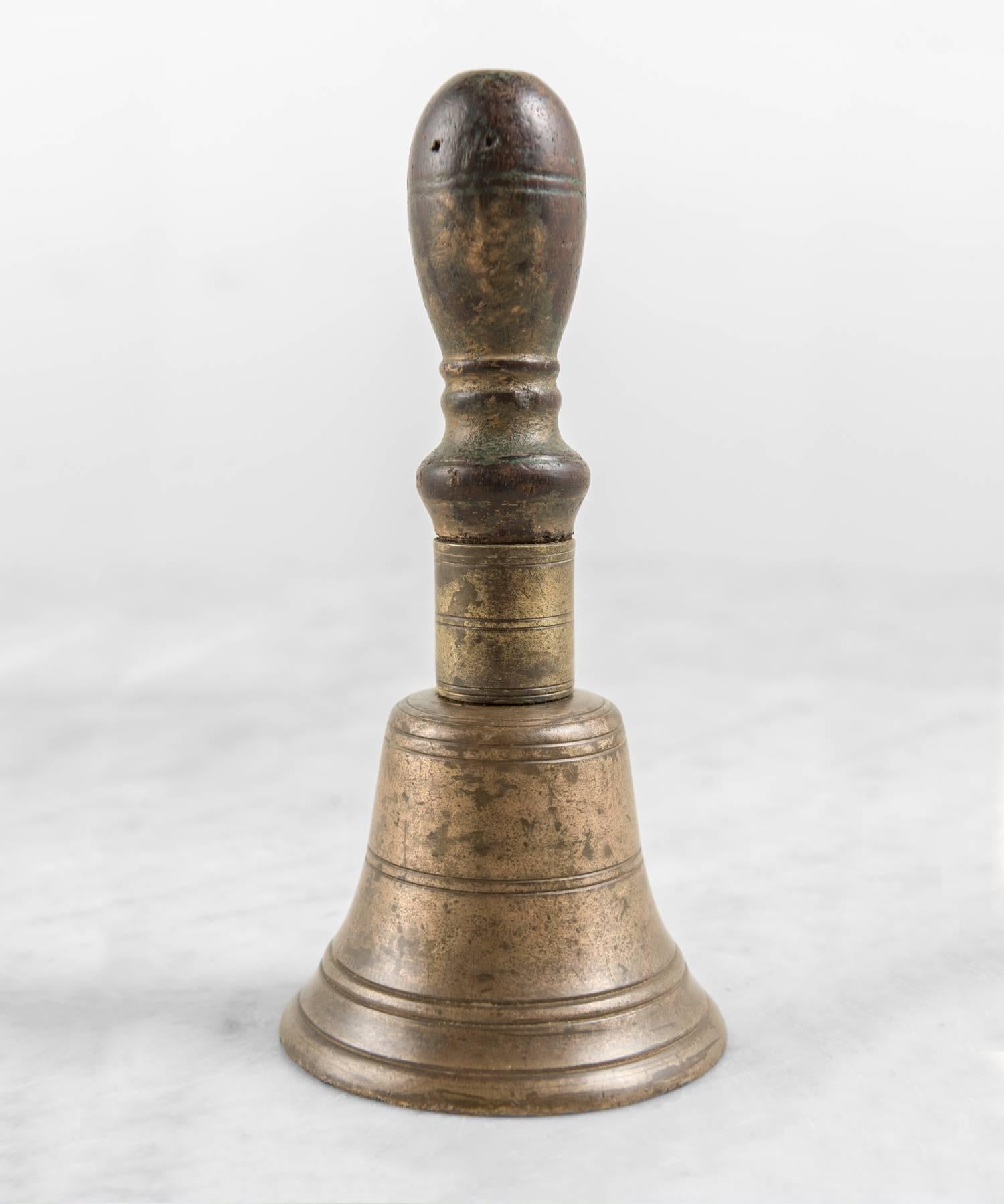 American Small Sized Bell with Wooden Handle, circa 1900-1940